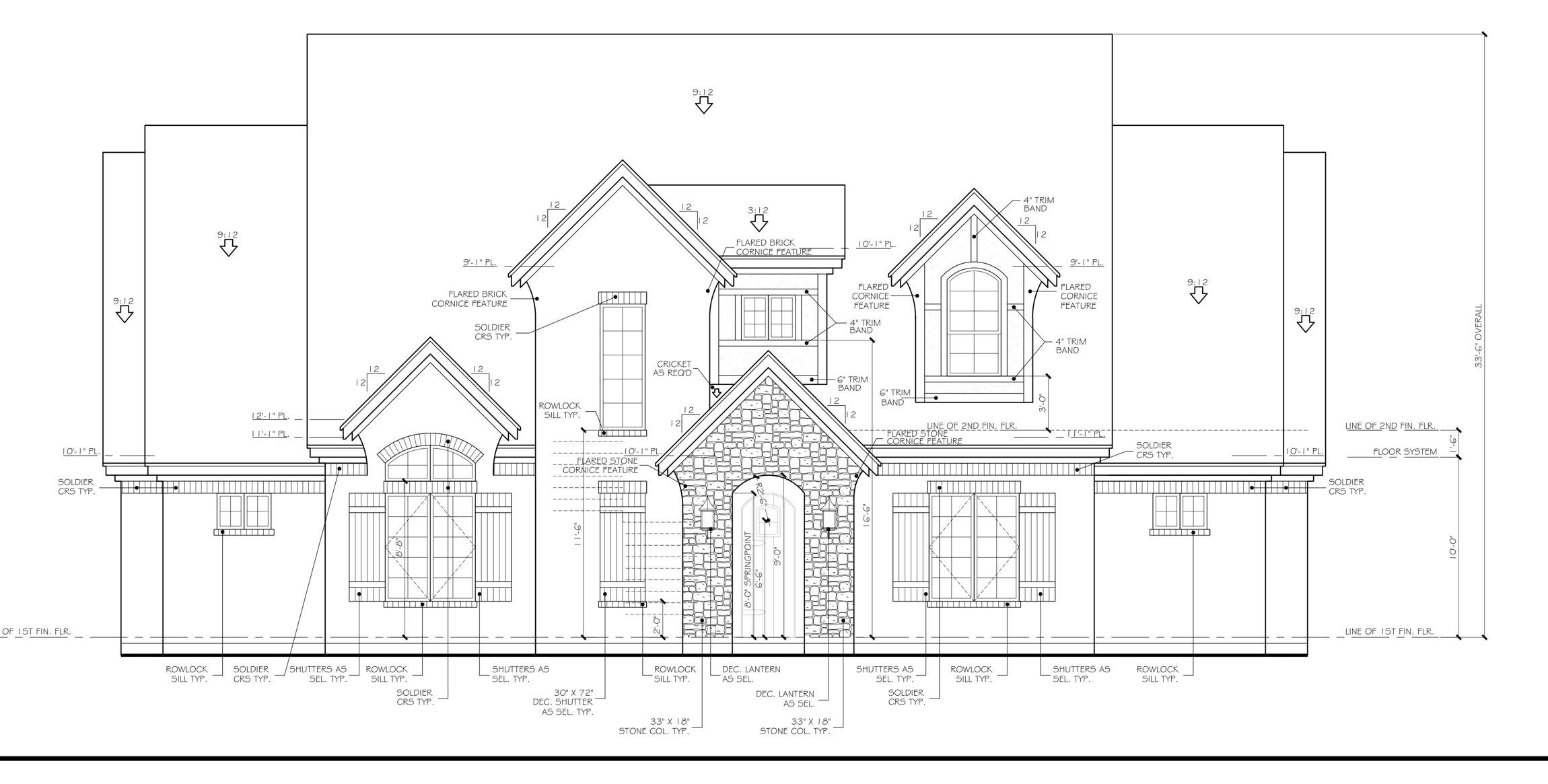 Front architectural elevation